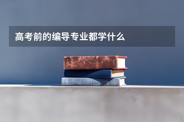 高考前的编导专业都学什么