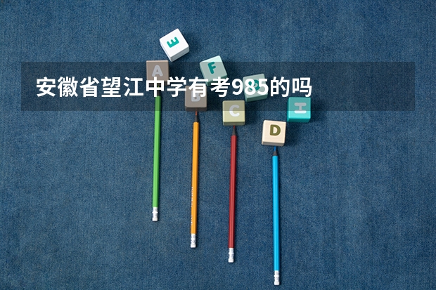 安徽省望江中学有考985的吗