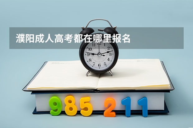 濮阳成人高考都在哪里报名