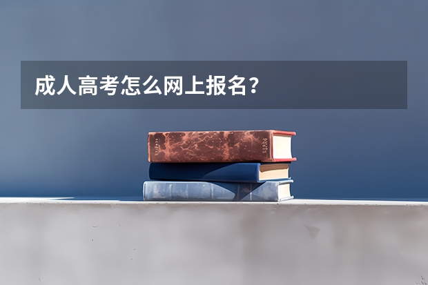 成人高考怎么网上报名？