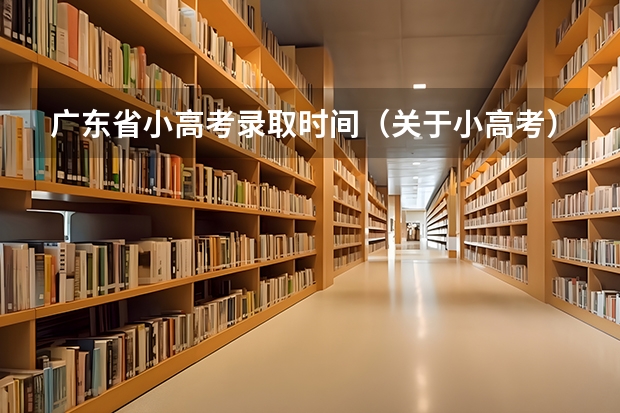 广东省小高考录取时间（关于小高考）