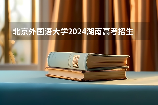 北京外国语大学2024湖南高考招生计划详解