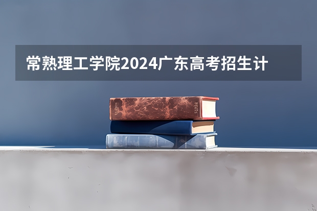 常熟理工学院2024广东高考招生计划详解