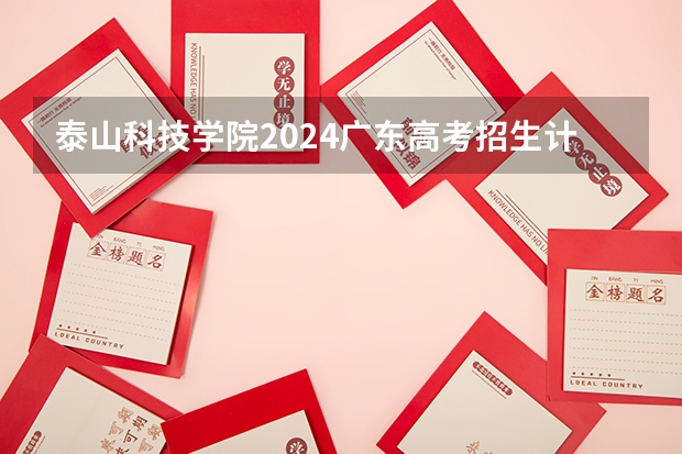 泰山科技学院2024广东高考招生计划详解
