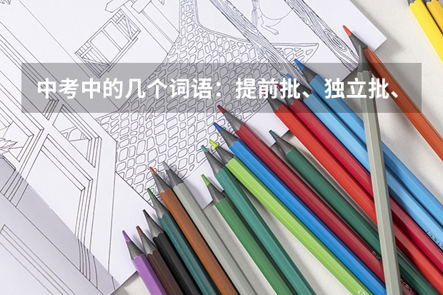 中考中的几个词语：提前批、独立批、自主招生，什么意思
