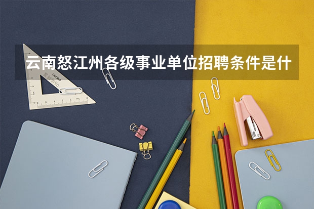 云南怒江州各级事业单位招聘条件是什么？