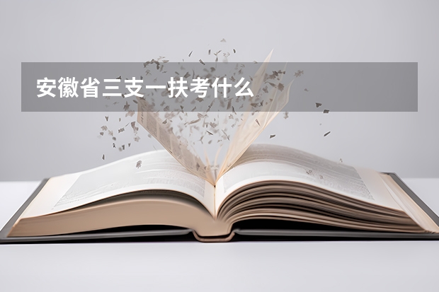 安徽省三支一扶考什么