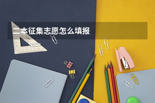 二本征集志愿怎么填报