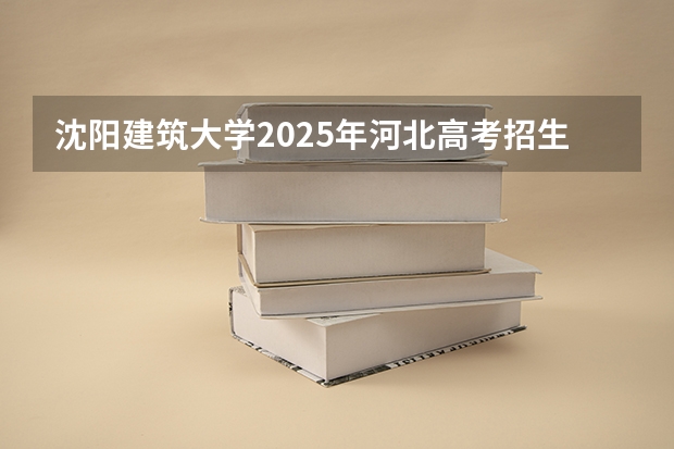 沈阳建筑大学2025年河北高考招生计划预测