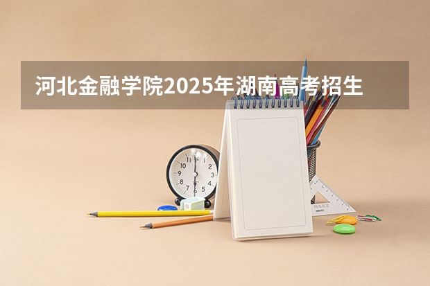 河北金融学院2025年湖南高考招生计划预测