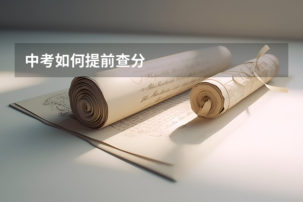 中考如何提前查分