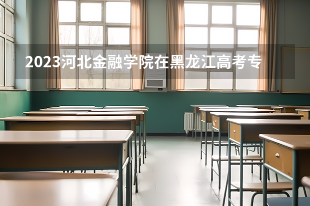 2023河北金融学院在黑龙江高考专业招生计划人数