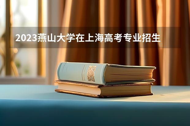 2023燕山大学在上海高考专业招生计划人数