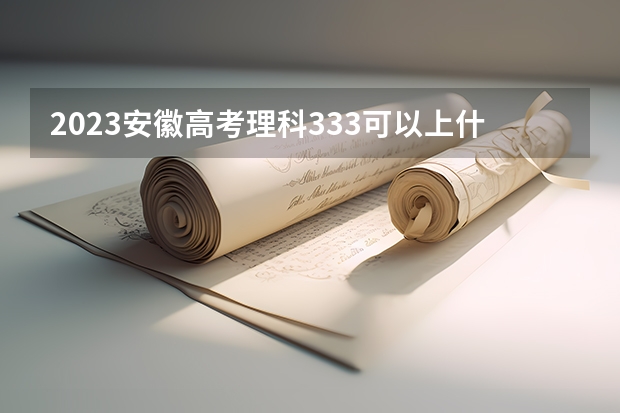 2023安徽高考理科333可以上什么大学