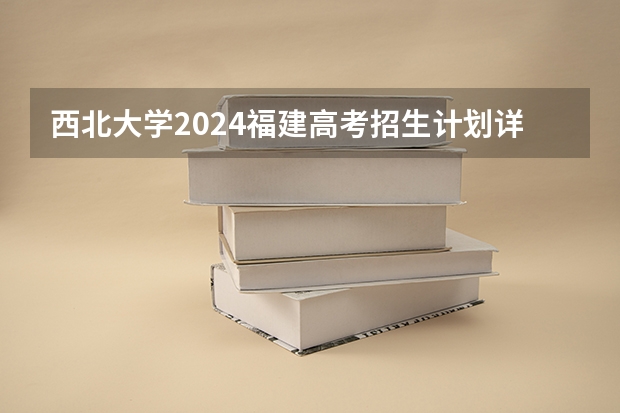 西北大学2024福建高考招生计划详解