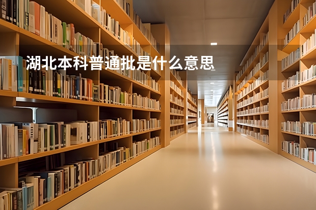 湖北本科普通批是什么意思